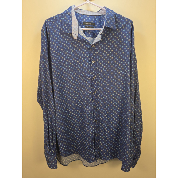 Bugatchi Uomo Other - Bugatchi Men's Shirt Blue Long Sleeves Shaped Fit Size XL Pre-Owned